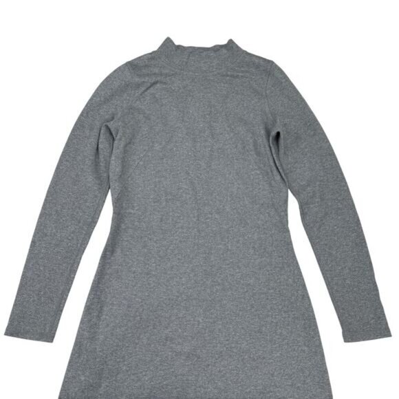 EVERLANE The Cotton Mock Neck Mini Dress Size XS Charcoal Gray Lightweight - Picture 3 of 6